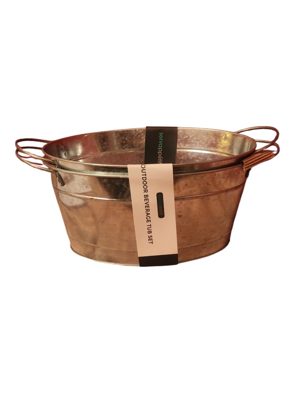 Servappetit Outdoor Beverage Tubs - Galvanized Metal Beverage Cooler ( Set Of 2)